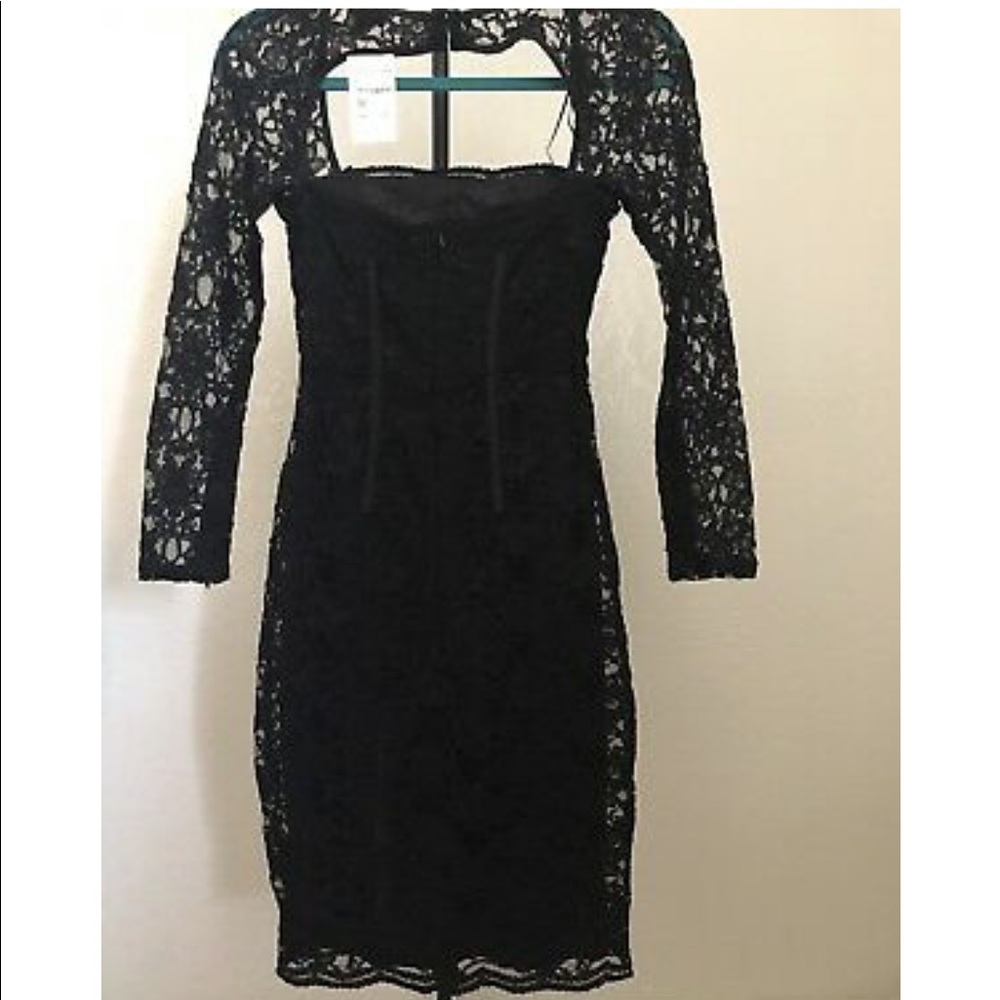 Top shop black lace sheath dress 35l58i